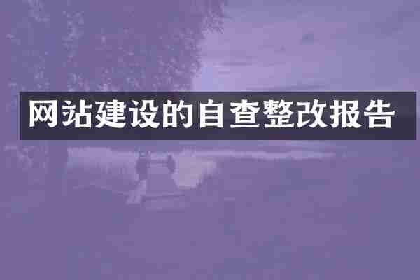 网站建设的自查整改报告