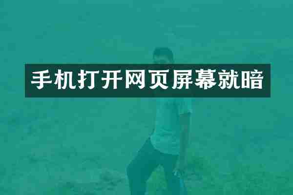 手机打开网页屏幕就暗