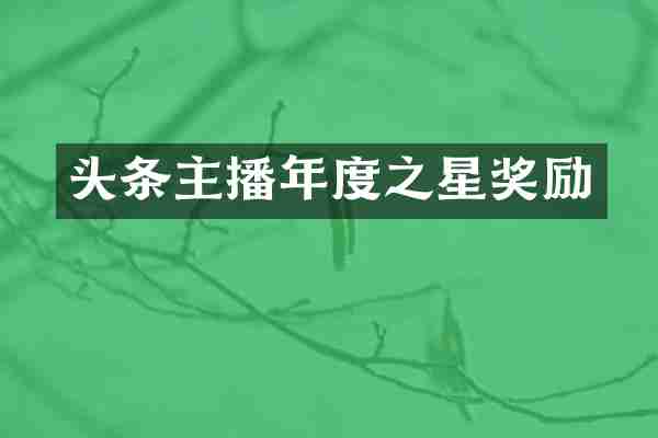 头条主播年度之星奖励