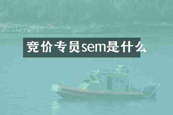 竞价专员sem是什么
