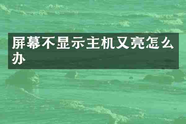 屏幕不显示主机又亮怎么办