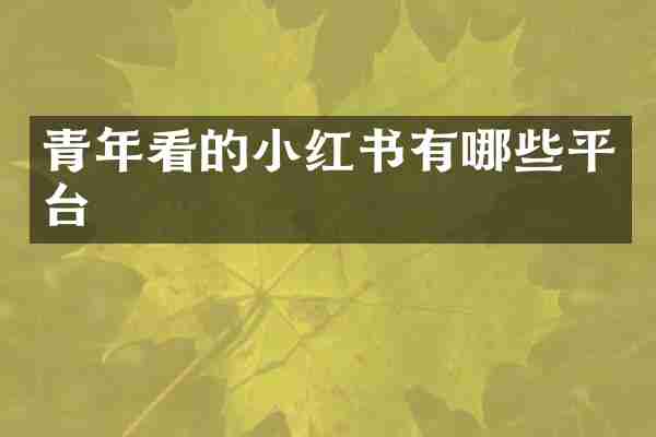 青年看的小红书有哪些平台