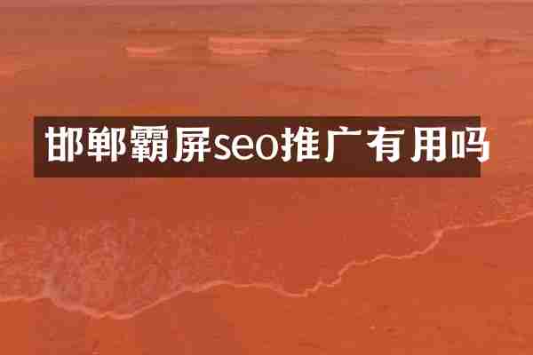 邯郸霸屏seo推广有用吗