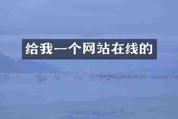给我一个网站在线的
