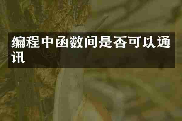 编程中函数间是否可以通讯