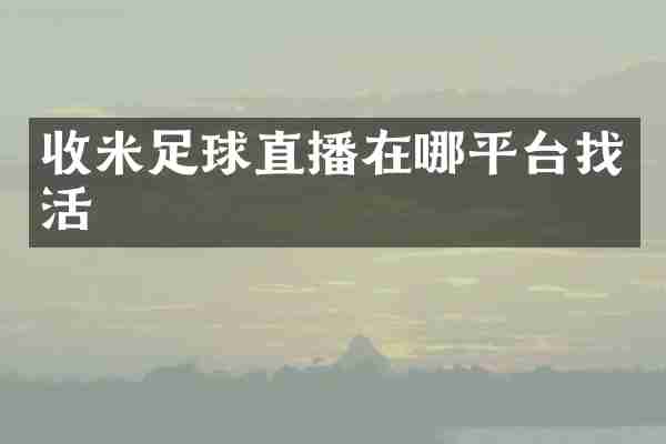 收米足球直播在哪平台找活