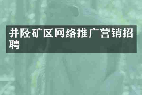 井陉矿区网络推广营销招聘