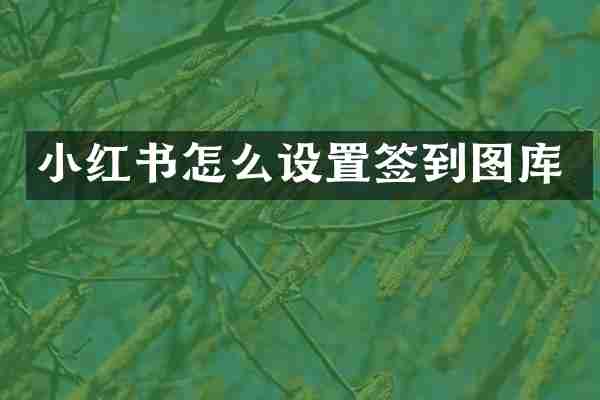 小红书怎么设置签到图库