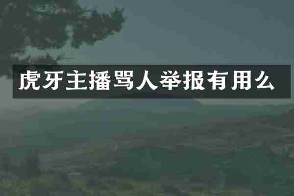 虎牙主播骂人举报有用么