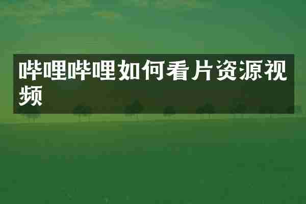 哔哩哔哩如何看片资源视频