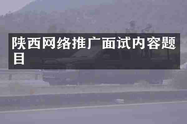 陕西网络推广面试内容题目
