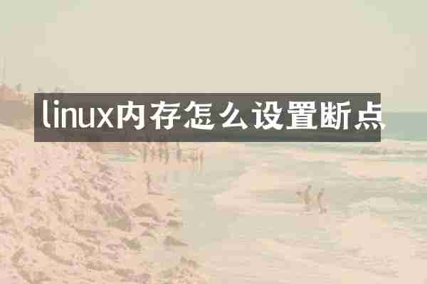 linux内存怎么设置断点