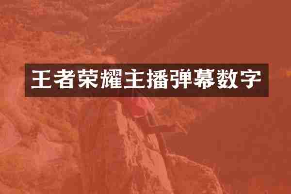 王者荣耀主播弹幕数字