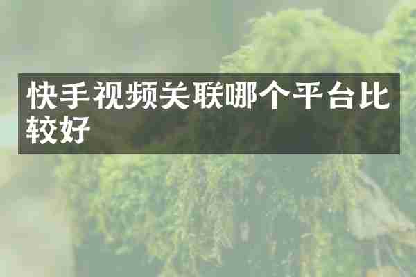 快手视频关联哪个平台比较好