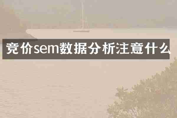 竞价sem数据分析注意什么