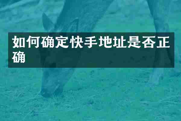 如何确定快手地址是否正确