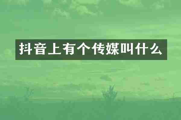 抖音上有个传媒叫什么
