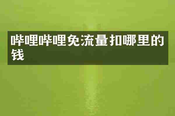 哔哩哔哩免流量扣哪里的钱