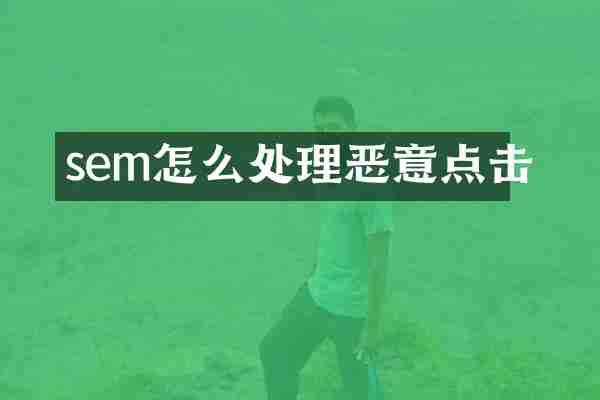 sem怎么处理恶意点击