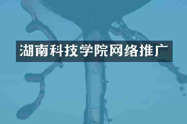 湖南科技学院网络推广