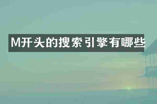 M开头的搜索引擎有哪些