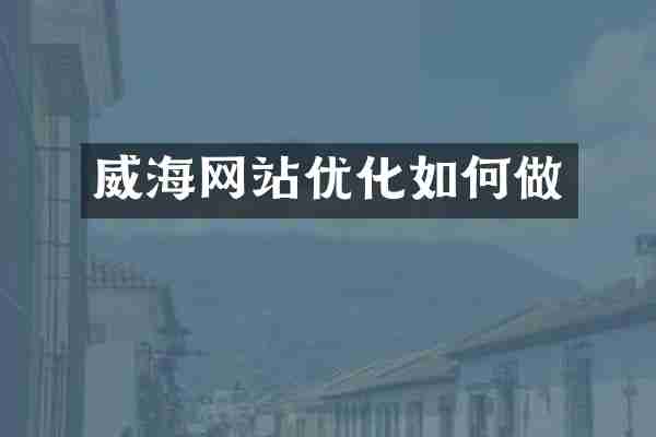 威海网站优化如何做