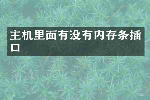 主机里面有没有内存条插口