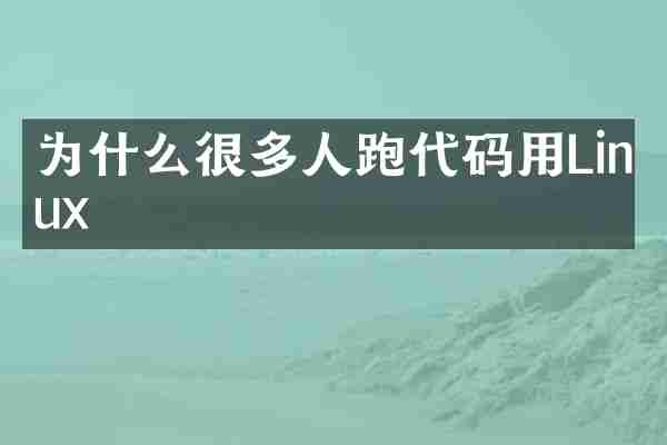 为什么很多人跑代码用Linux