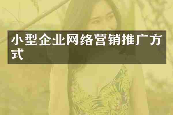 小型企业网络营销推广方式