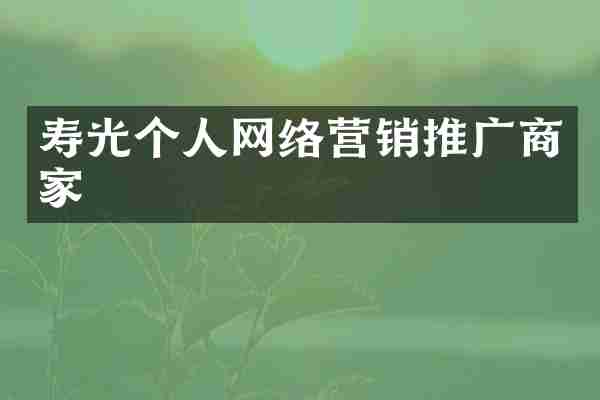 寿光个人网络营销推广商家