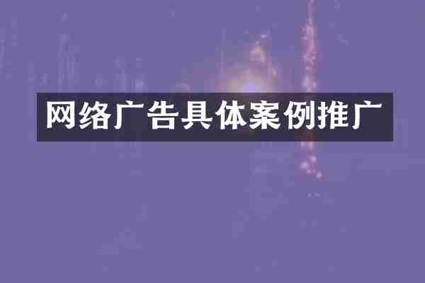 网络广告具体案例推广