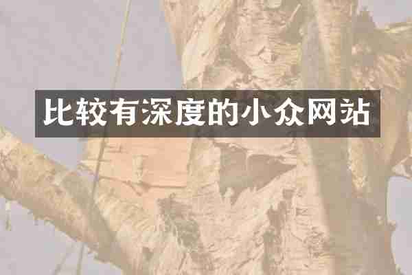 比较有深度的小众网站