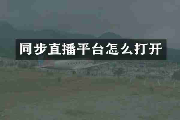 同步直播平台怎么打开