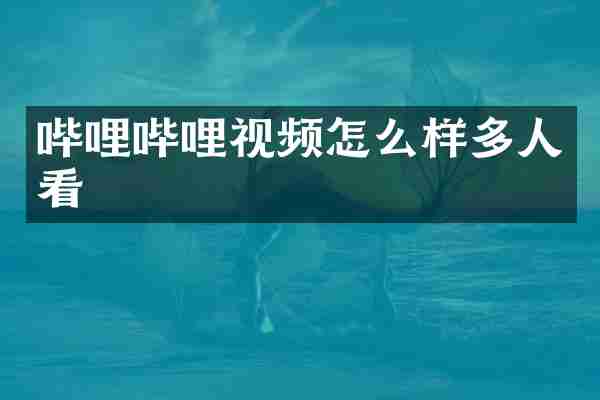 哔哩哔哩视频怎么样多人看