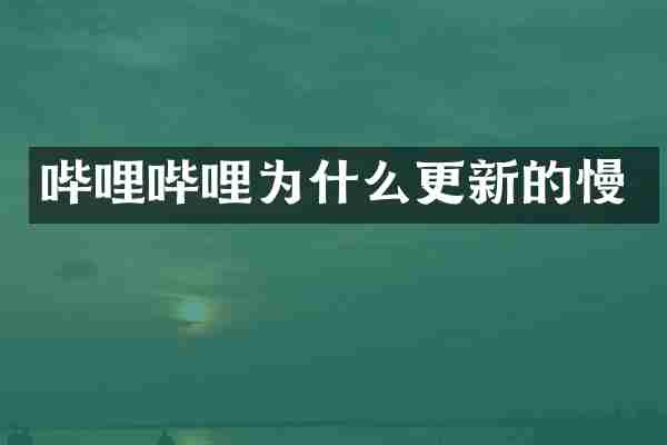 哔哩哔哩为什么更新的慢