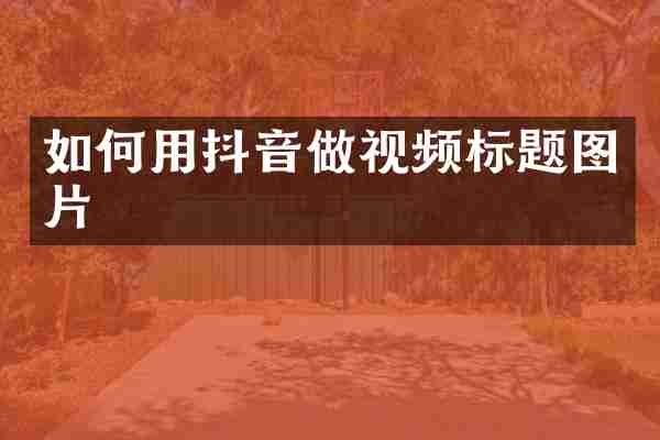 如何用抖音做视频标题图片