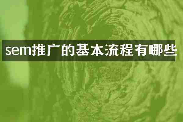 sem推广的基本流程有哪些