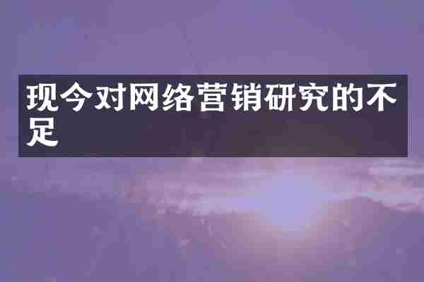 现今对网络营销研究的不足