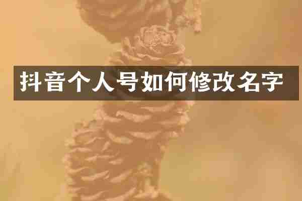 抖音个人号如何修改名字