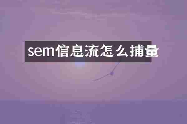 sem信息流怎么捕量