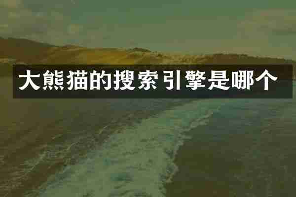 大熊猫的搜索引擎是哪个