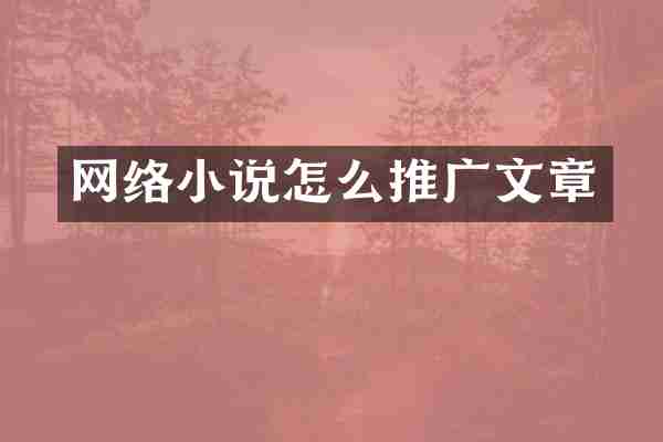 网络小说怎么推广文章