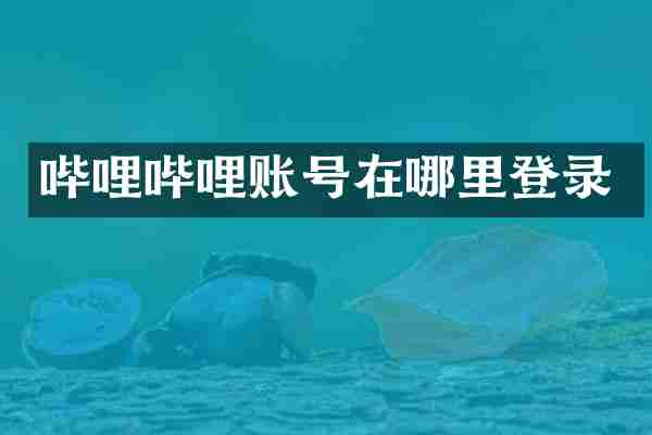 哔哩哔哩账号在哪里登录