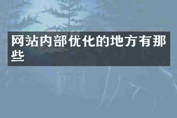 网站内部优化的地方有那些