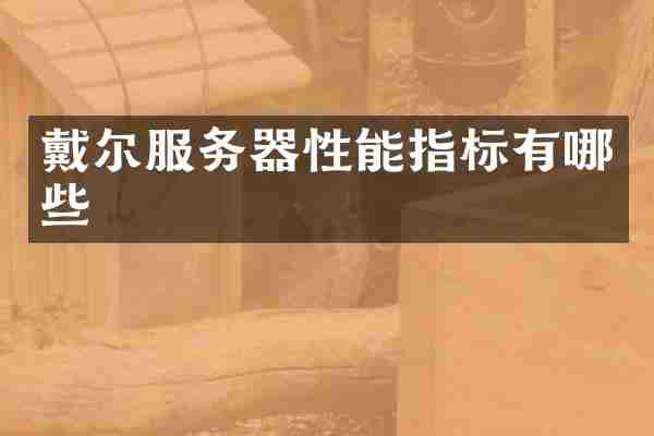 戴尔服务器性能指标有哪些