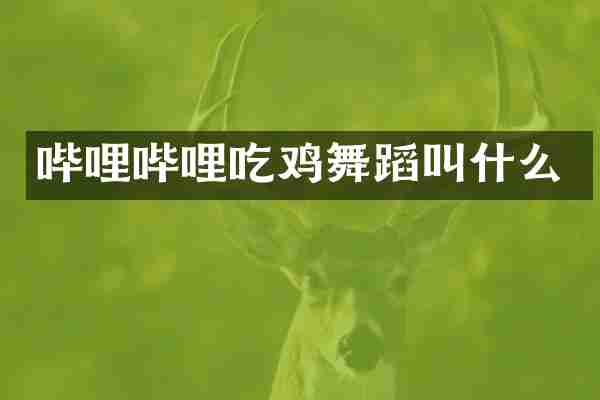 哔哩哔哩吃鸡舞蹈叫什么