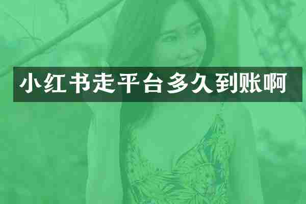 小红书走平台多久到账啊