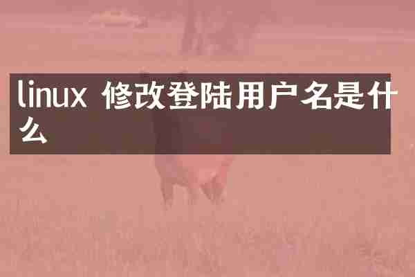 linux 修改登陆用户名是什么