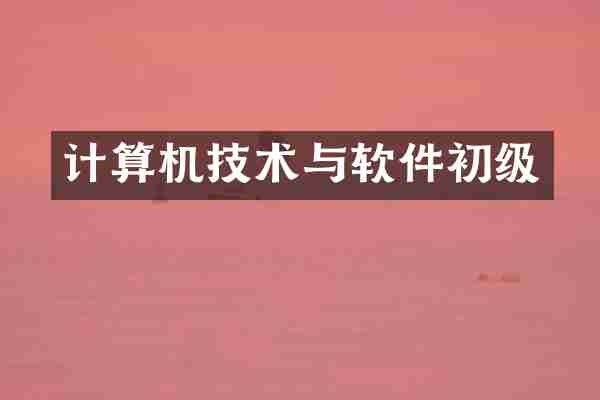 计算机技术与软件初级