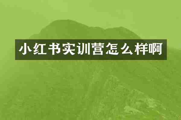 小红书实训营怎么样啊